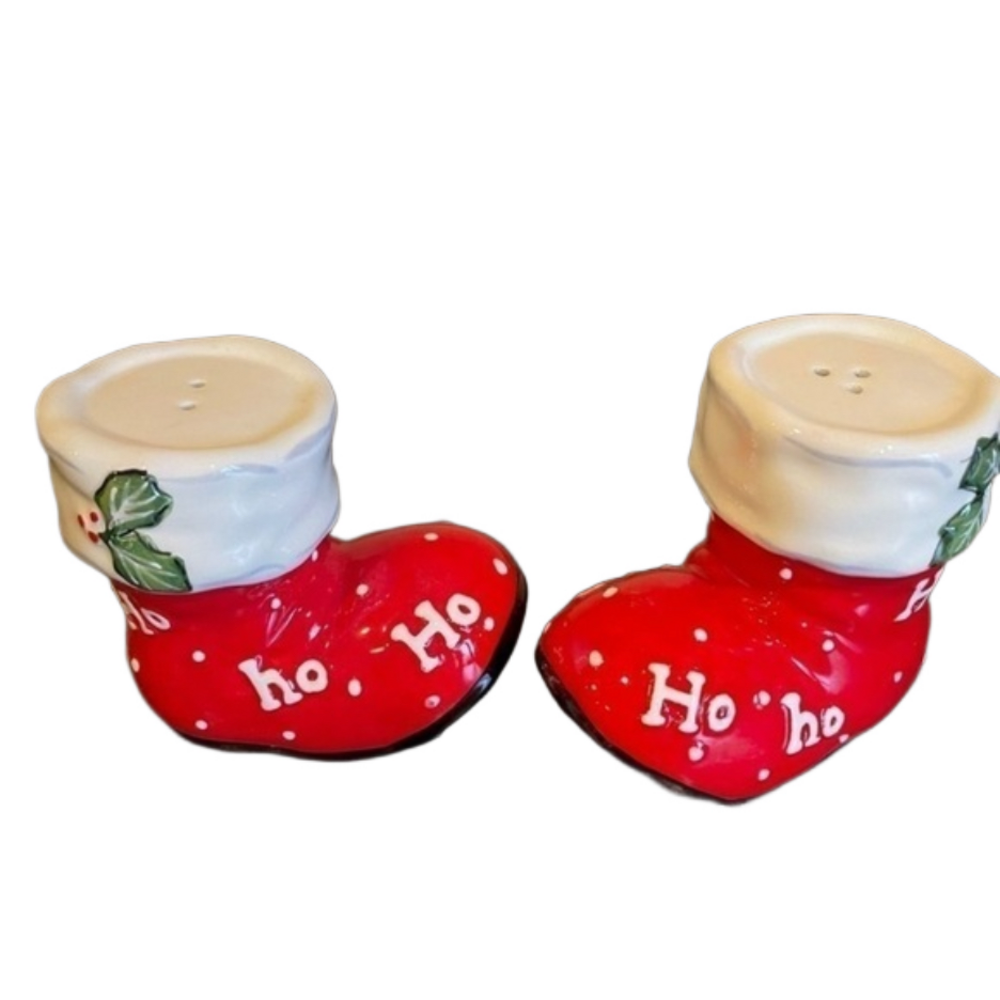 Burton and Burton Holiday Santa Boots
Salt & Pepper Shakers. NIB